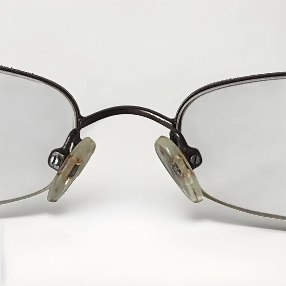 Vera Wang Luxe Impression Half-rim Frames Bronze Titanium Amber Gemstone Detail